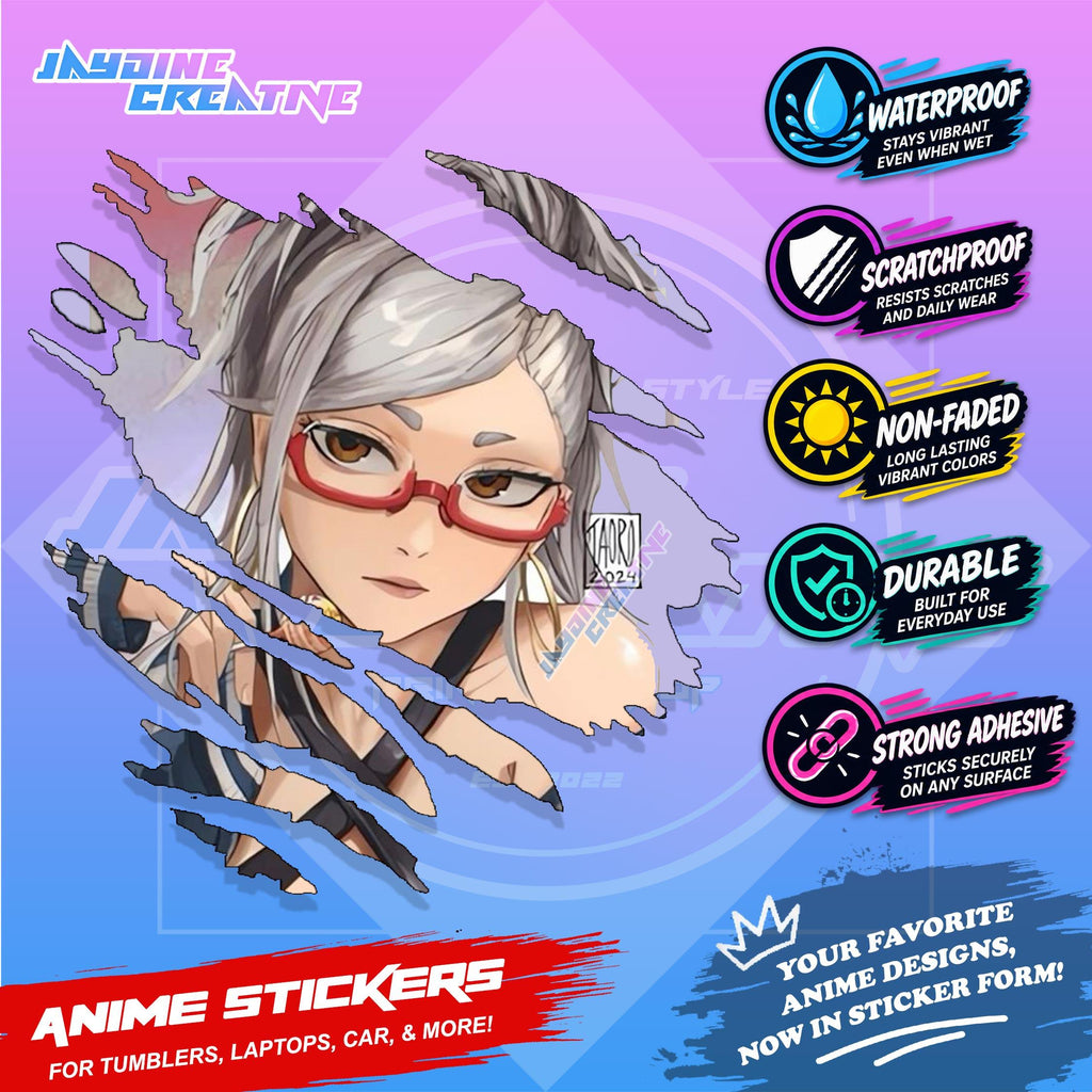 Dandadan Anime Scratch Sticker | Waterproof Vinyl for Helmet, Motorcycle, Car, Laptop & Tumbler
