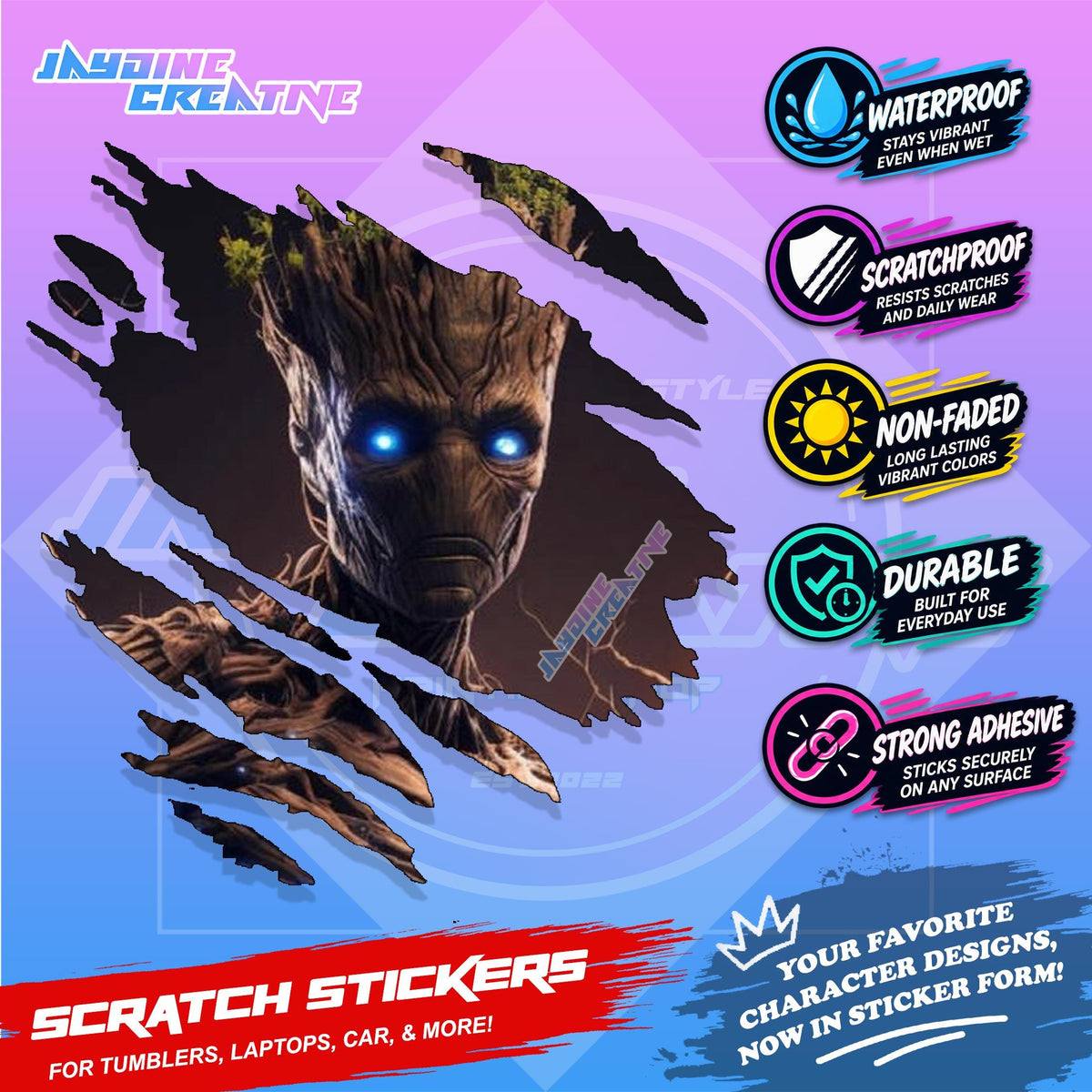 Avengers Marvel Inspired Scratch Sticker Waterproof Vinyl for Helmet, Motorcycle, Car & Tumbler