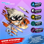 My Hero Academia Anime Inspired Scratch Sticker Waterproof Vinyl for Helmet, Car, Laptop & Tumbler
