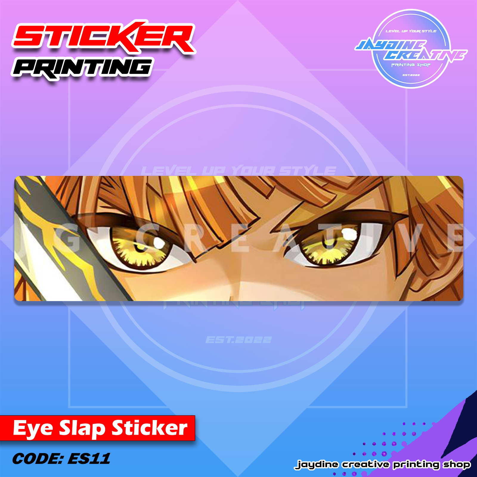 Demon Slayer Inspired Eye Slap Sticker
