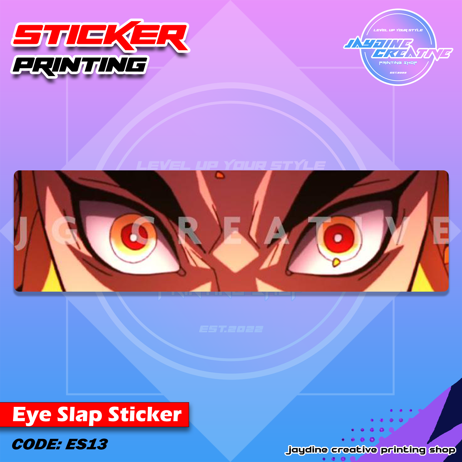 Demon Slayer Inspired Eye Slap Sticker