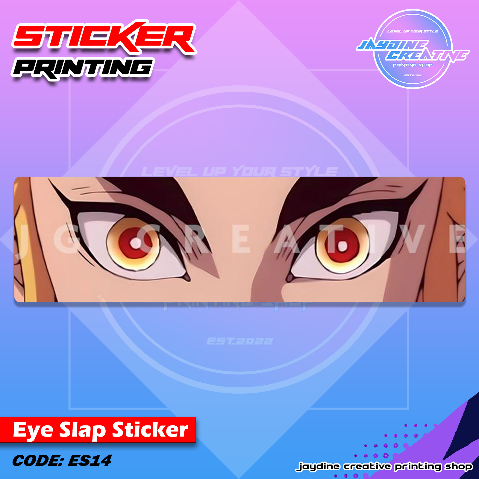 Demon Slayer Inspired Eye Slap Sticker