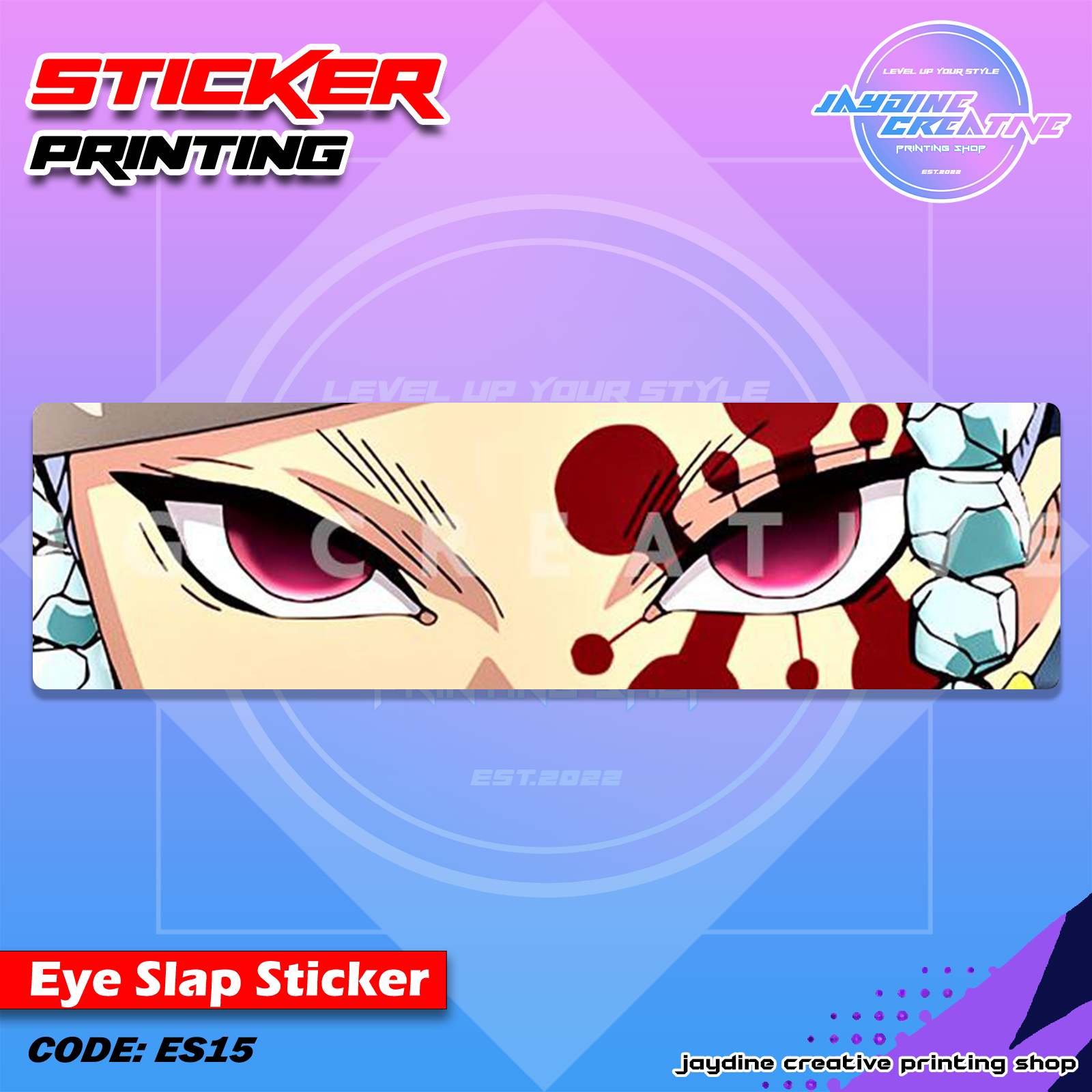 Demon Slayer Inspired Eye Slap Sticker