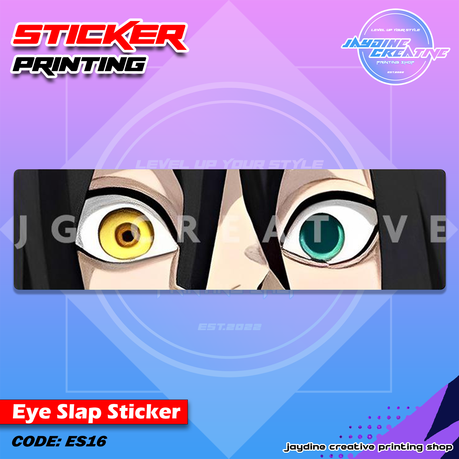 Demon Slayer Inspired Eye Slap Sticker