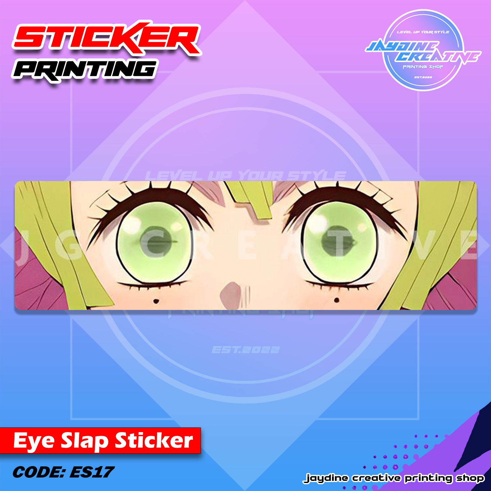 Demon Slayer Inspired Eye Slap Sticker