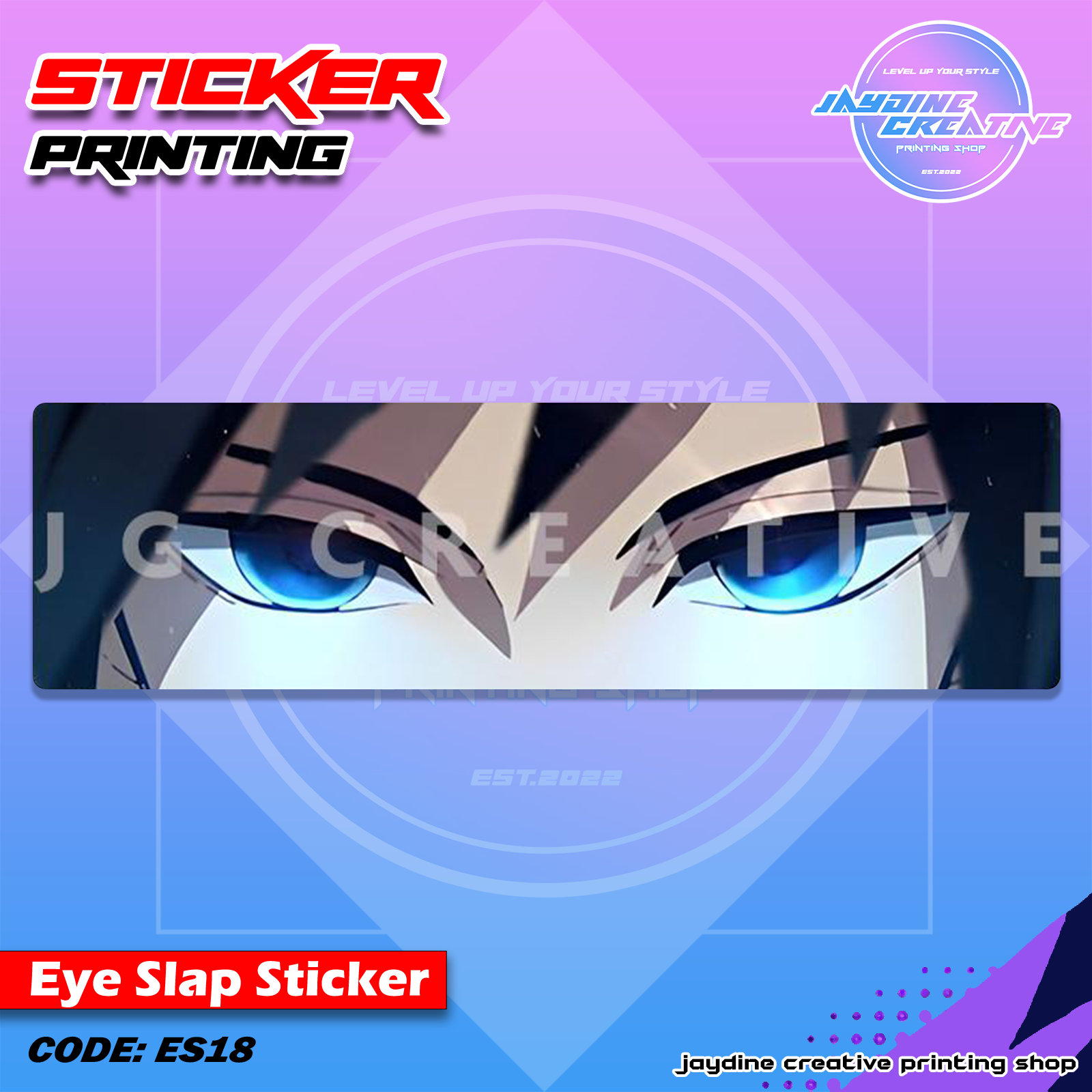 Demon Slayer Inspired Eye Slap Sticker