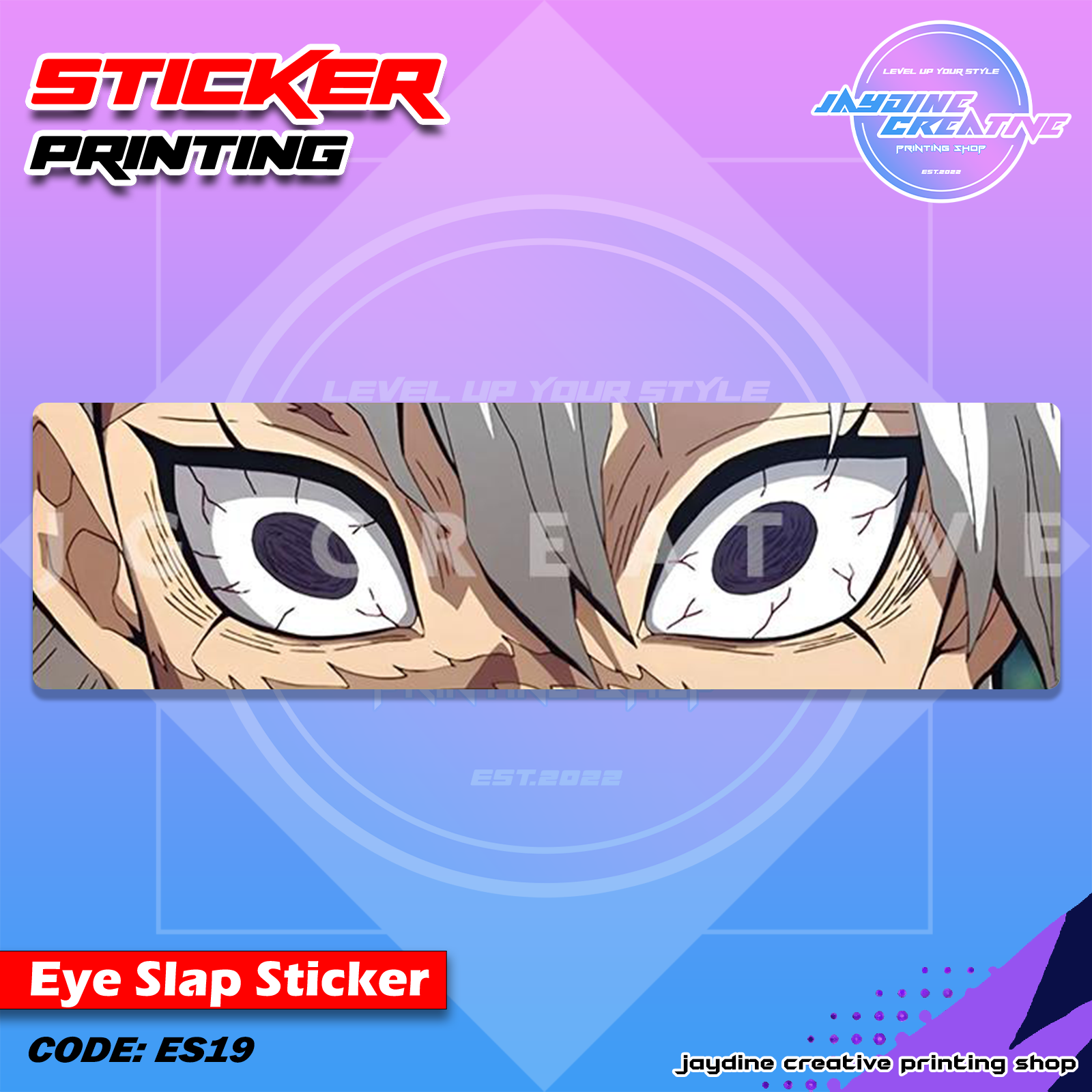 Demon Slayer Inspired Eye Slap Sticker