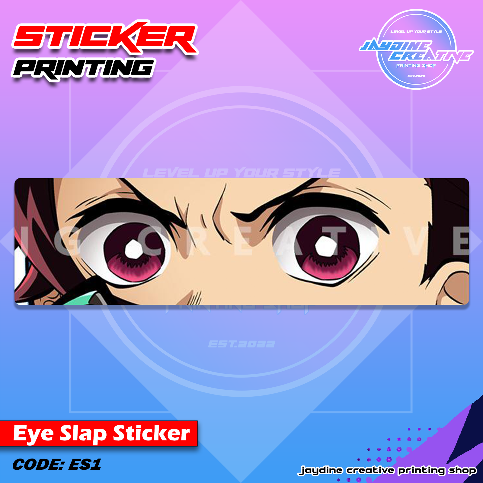 Demon Slayer Inspired Eye Slap Sticker