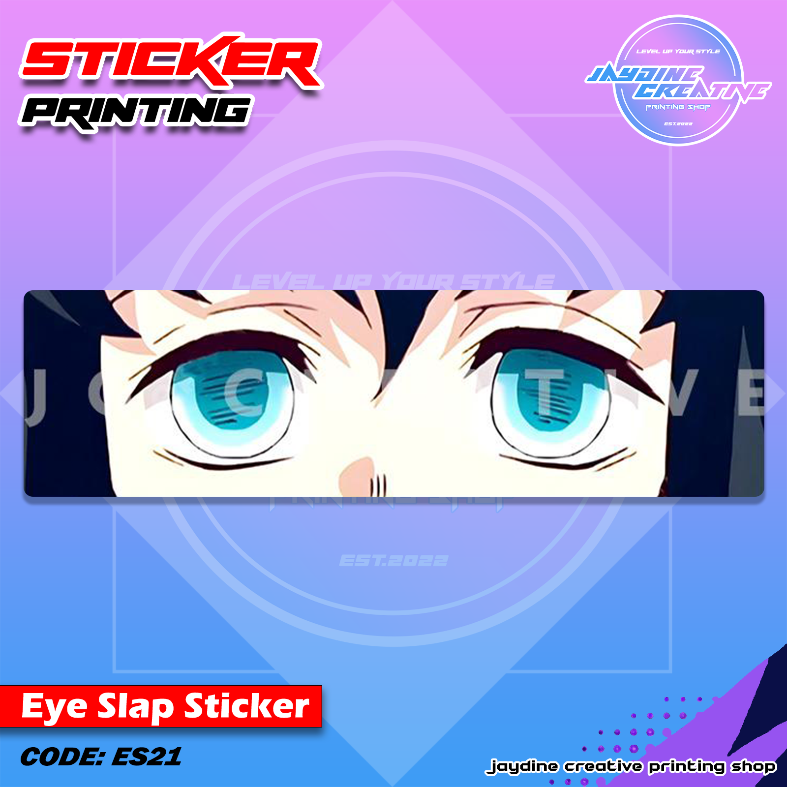 Demon Slayer Inspired Eye Slap Sticker