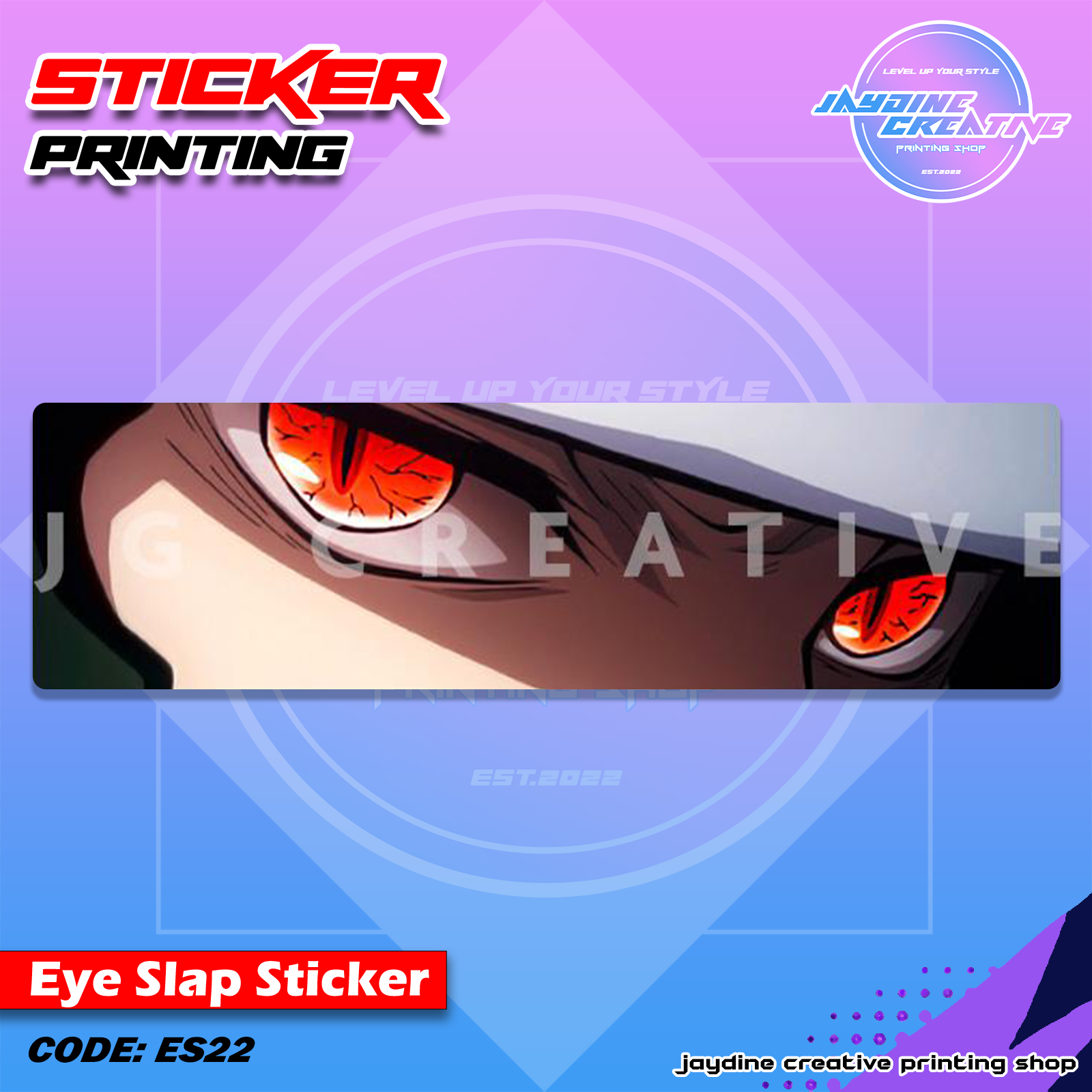 Demon Slayer Inspired Eye Slap Sticker