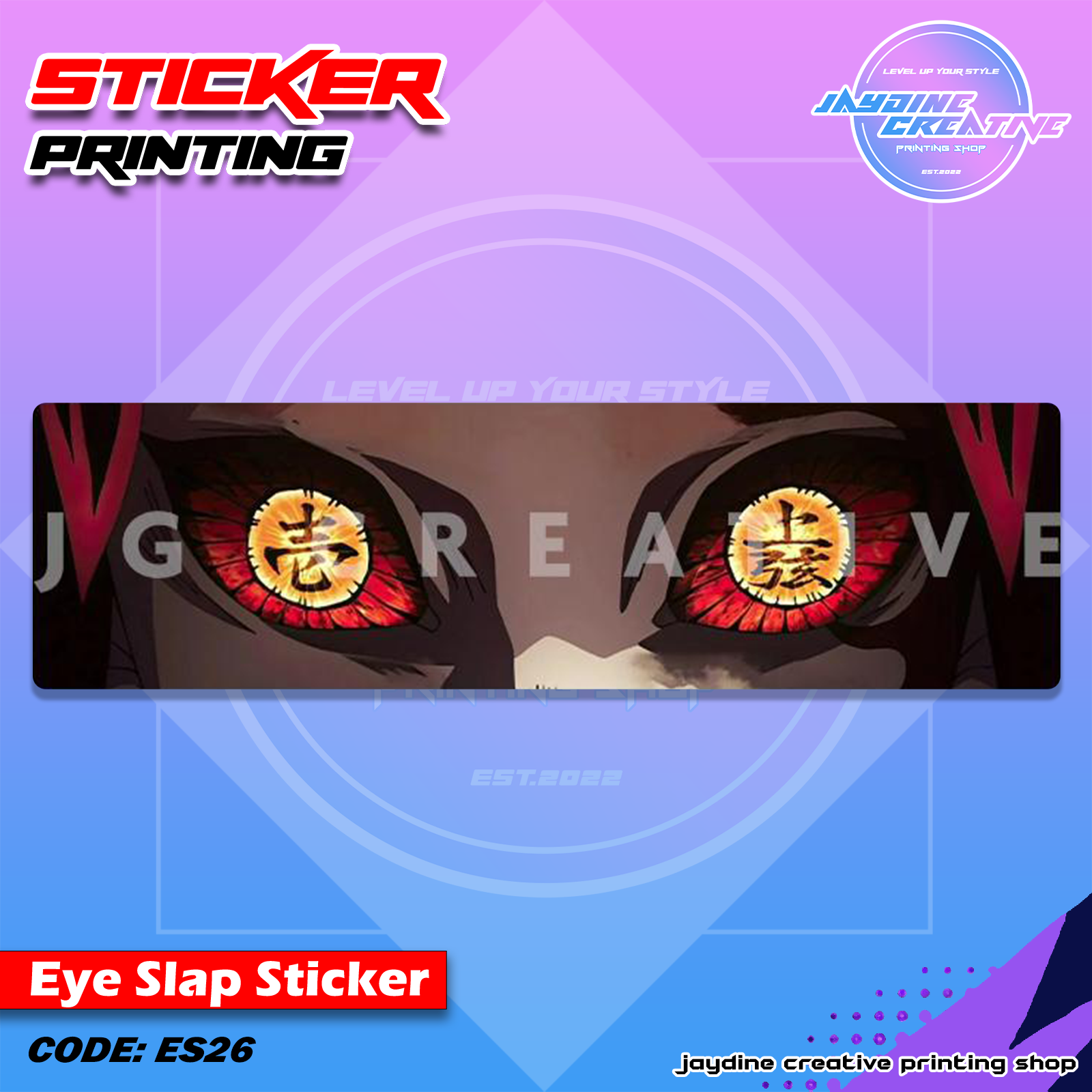 Demon Slayer Inspired Eye Slap Sticker