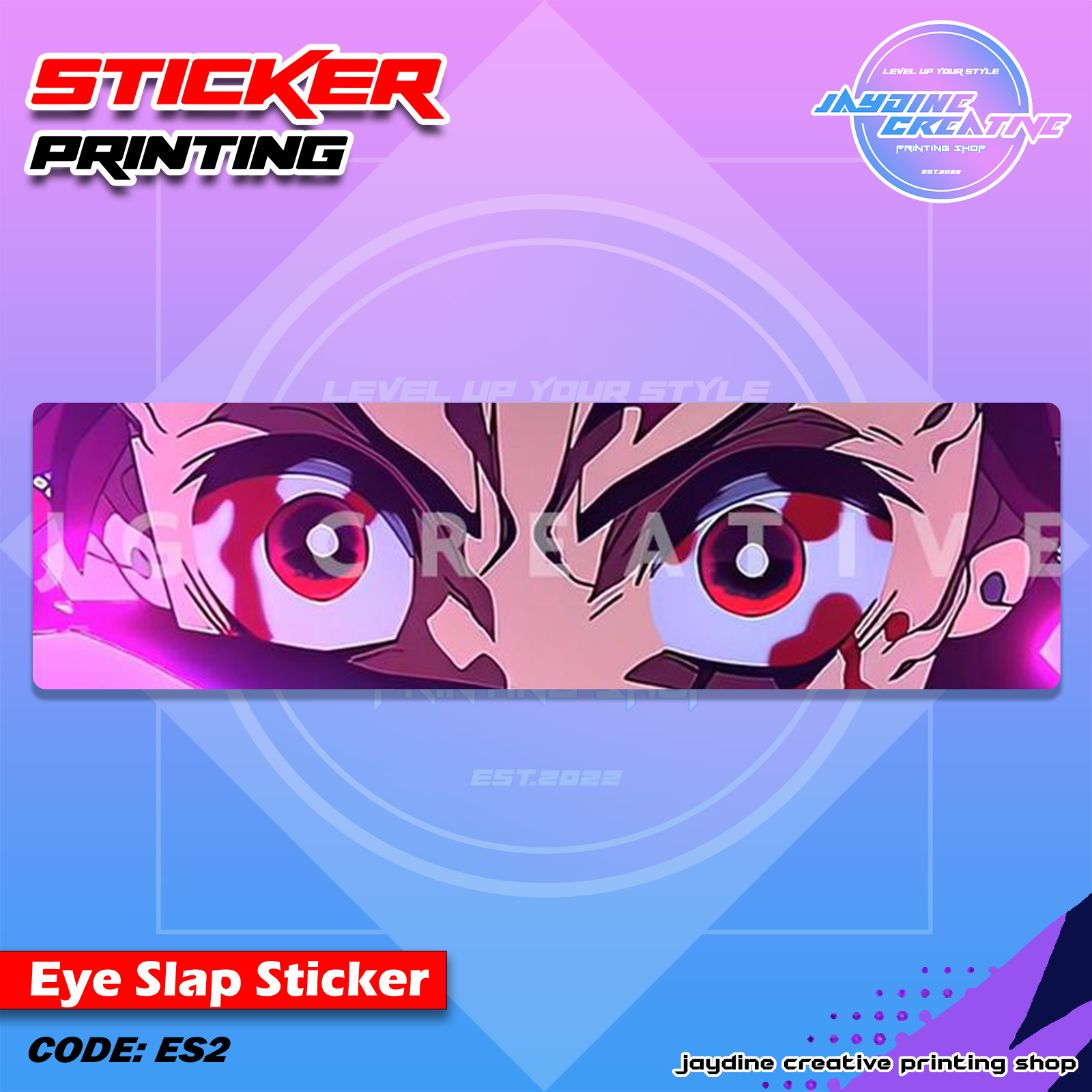 Demon Slayer Inspired Eye Slap Sticker