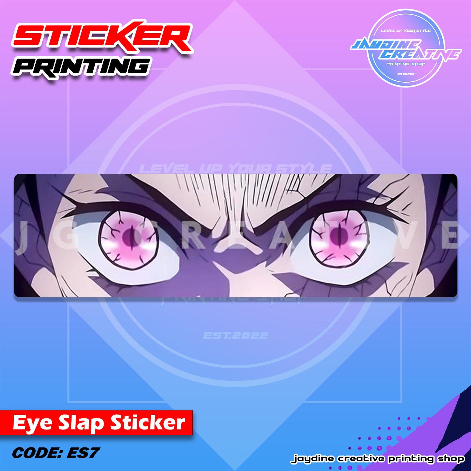 Demon Slayer Inspired Eye Slap Sticker