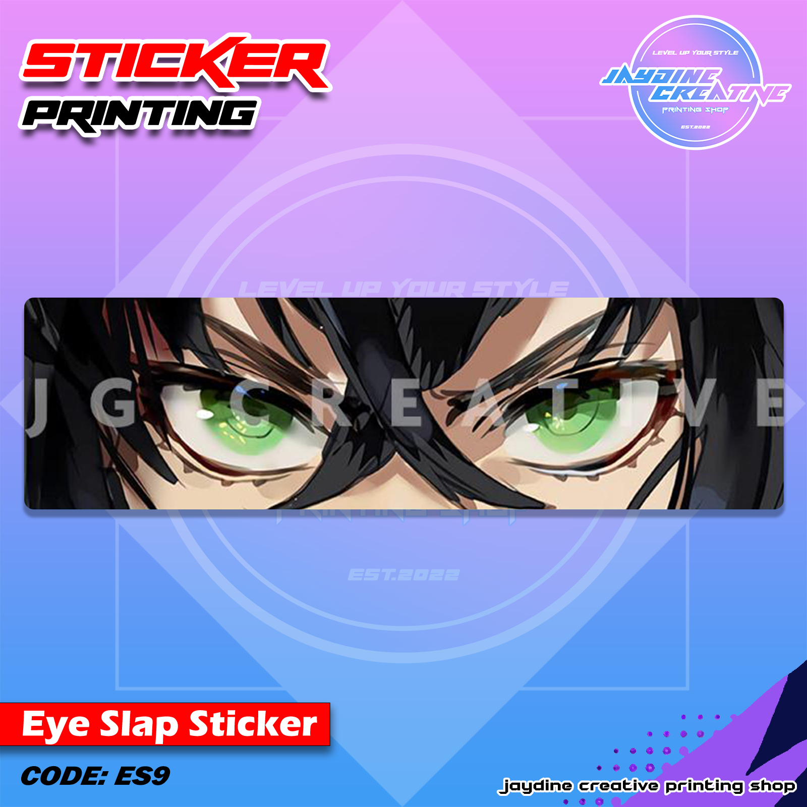 Demon Slayer Inspired Eye Slap Sticker