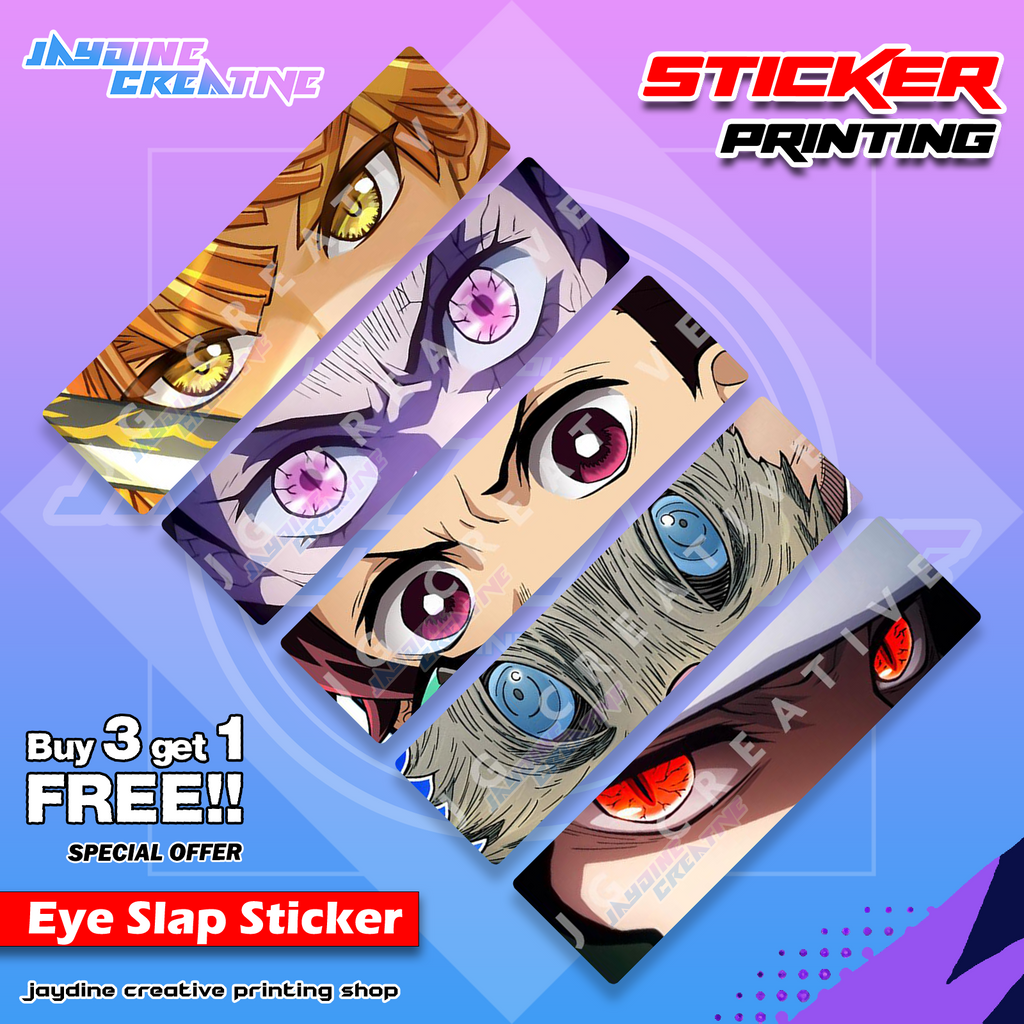 Demon Slayer Inspired Eye Slap Sticker