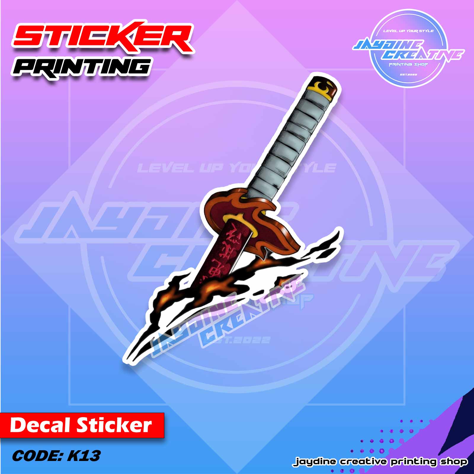 Demon Slayer Inspired Peeker Sticker