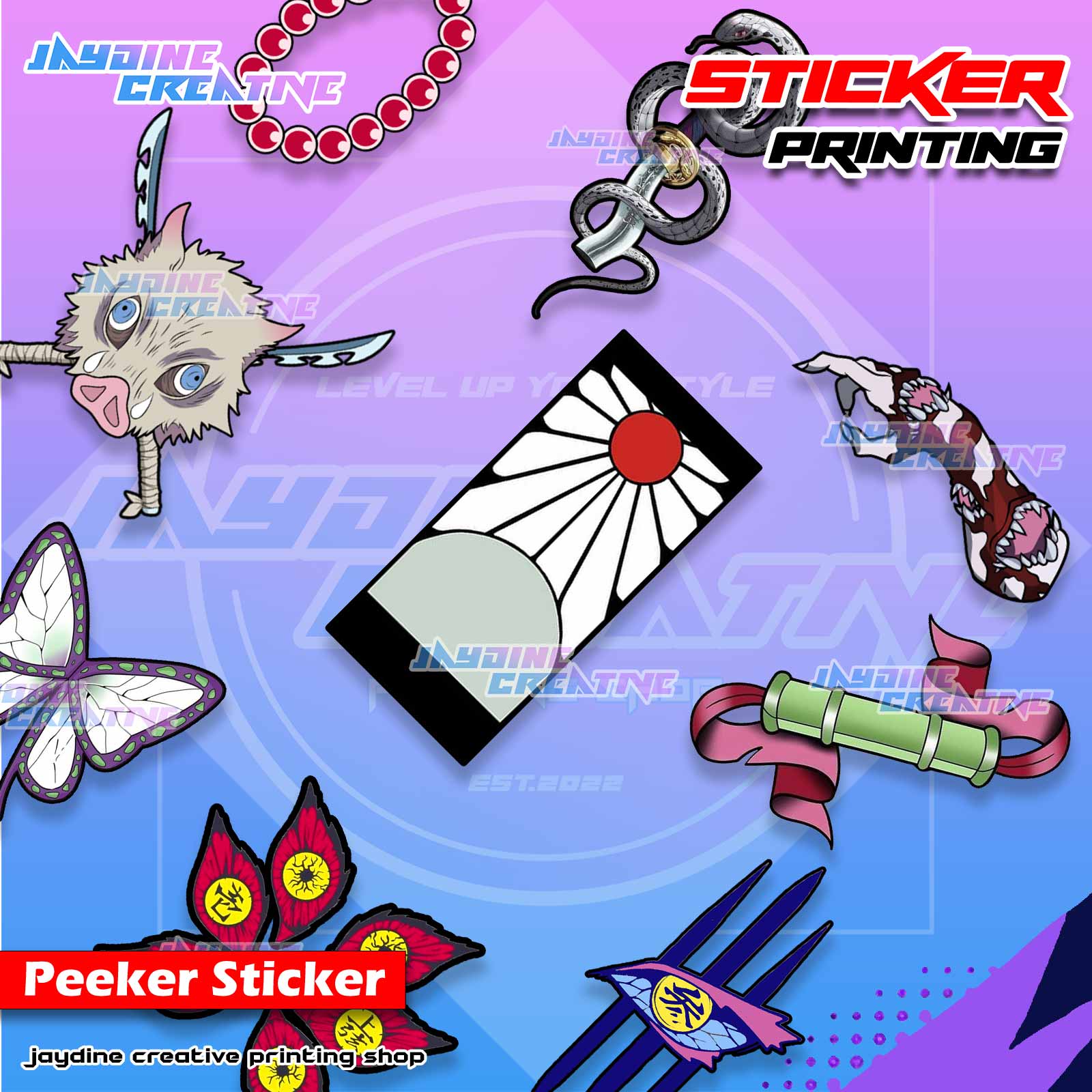 Demon Slayer Inspired Peeker Sticker