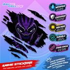 Black Panther Inspired Scratch Sticker | Waterproof Vinyl for Helmet, Motorcycle, Car & Tumbler