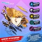 Blue lock Anime Scratch Sticker | Waterproof Vinyl for Helmet, Motorcycle, Car, Laptop & Tumbler