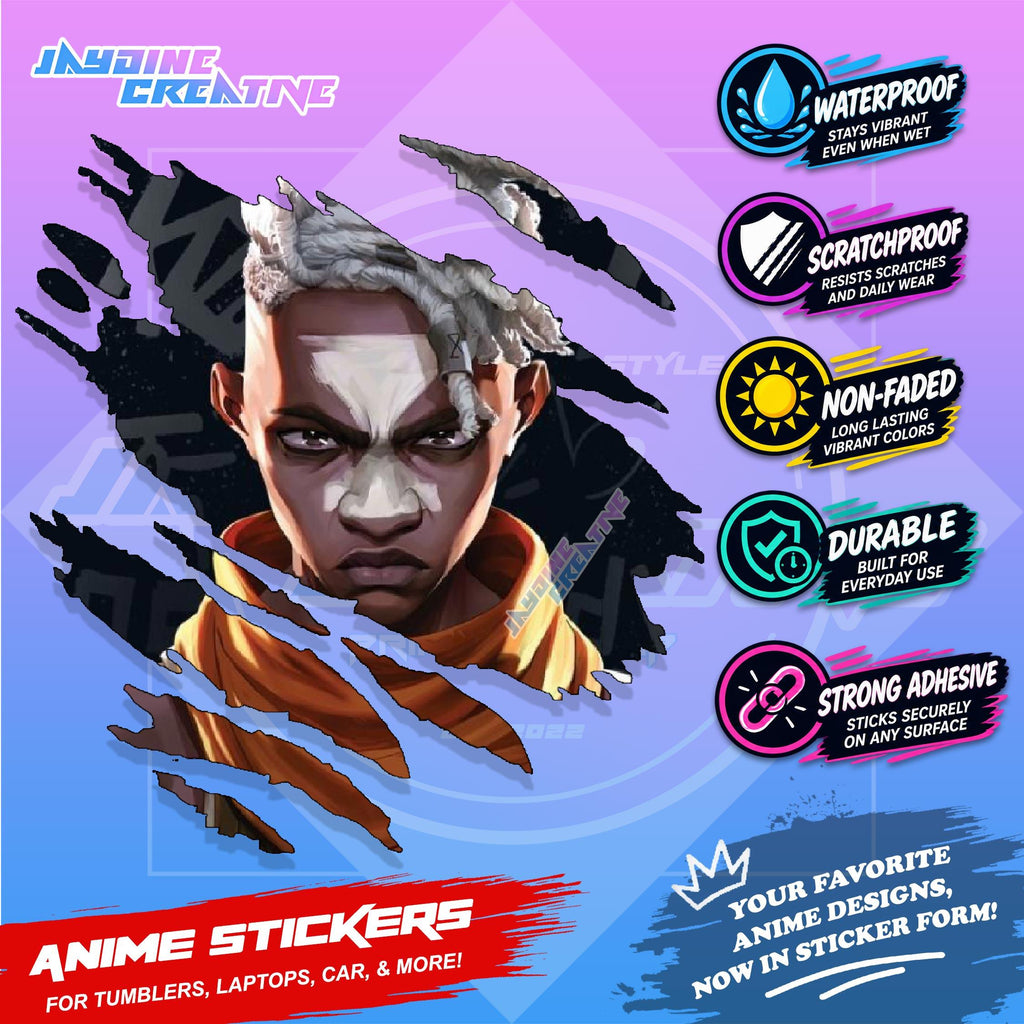 Arcane League of Legends Scratch Design Sticker | Waterproof Vinyl for Helmet, Motorcycle & Tumbler