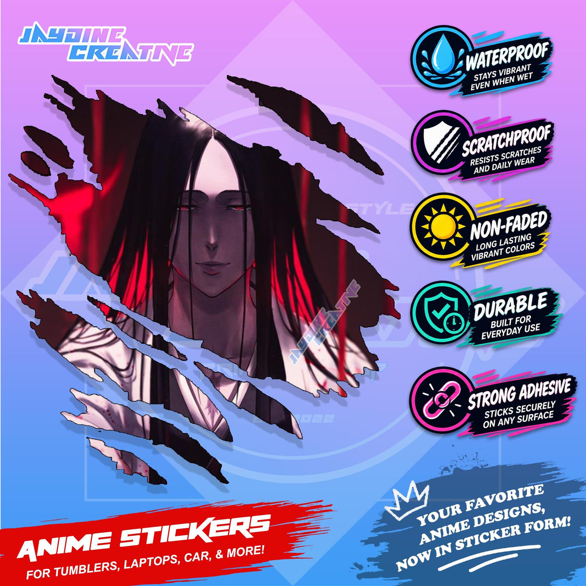 Bleach Anime Inspired Scratch Sticker Waterproof Vinyl for Helmet, Motorcycle, Car, Laptop & Tumbler