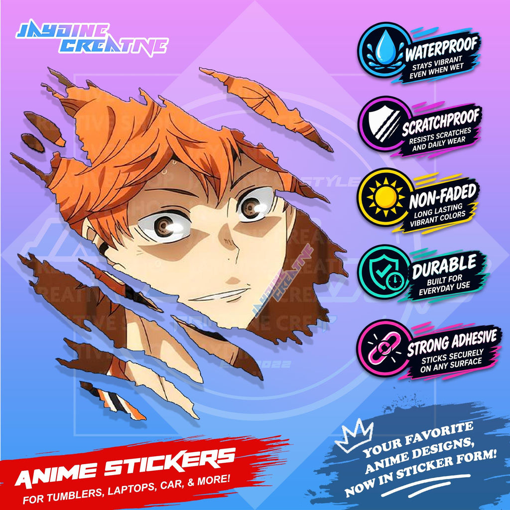 Haikyu Anime Inspired Scratch Sticker Waterproof Vinyl for Helmet, Motorcycle, Car, Laptop & Tumbler