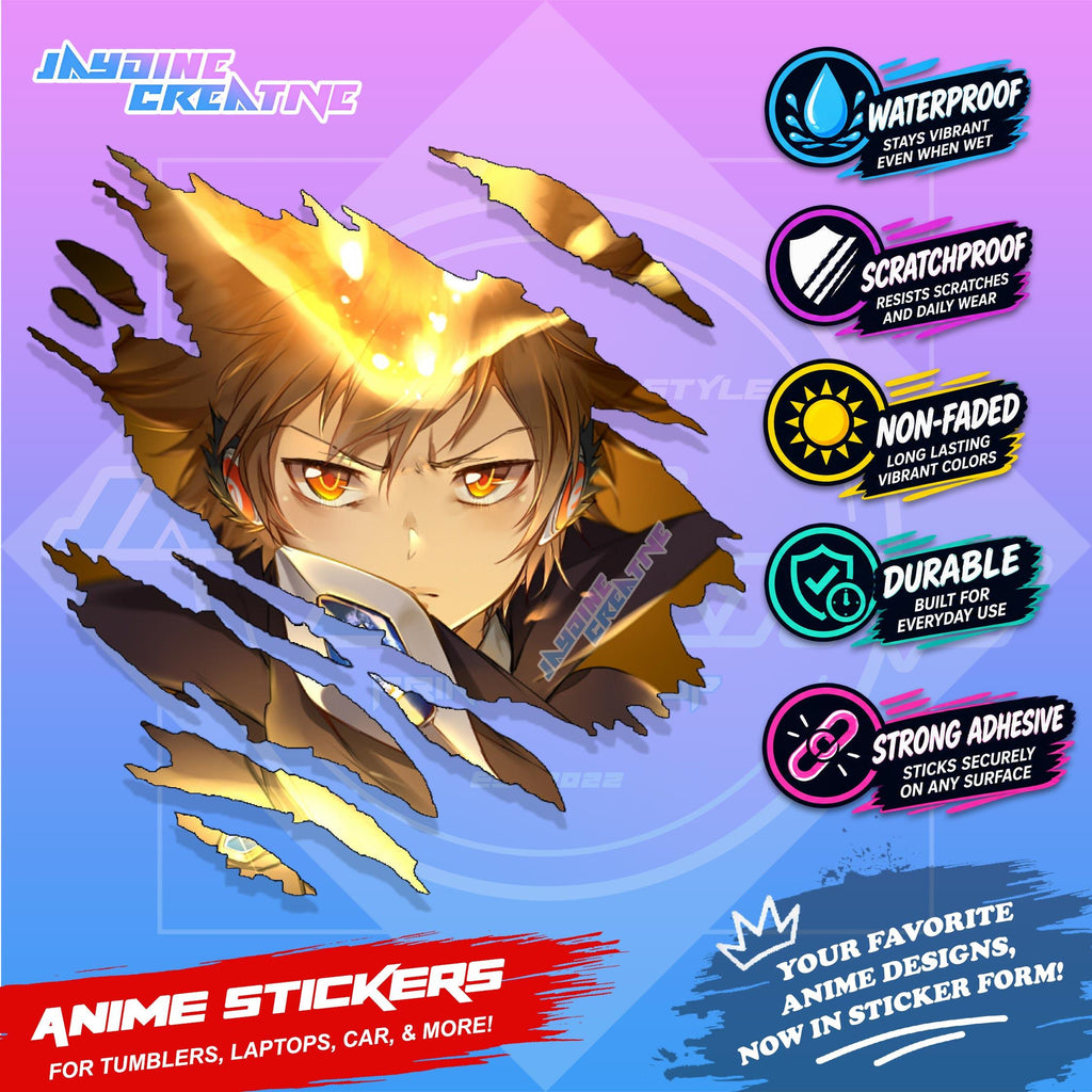 Hitman Reborn Anime Scratch Sticker | Waterproof Vinyl for Helmet, Motorcycle, Car, Laptop & Tumbler