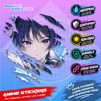 Genshin Impact Inspired Scratch Sticker | Waterproof Vinyl for Helmet, Motorcycle, Laptop & Tumbler