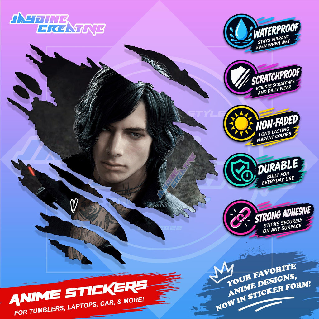 Devil May Cry Inspired Scratch Sticker | Waterproof Vinyl for Helmet, Motorcycle, Laptop & Tumbler