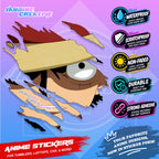 One Piece Anime Inspired Scratch Sticker Waterproof Vinyl for Helmet, Motorcycle, Car, Laptop, Phone & Tumbler