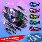 Joker Inspired Scratch Sticker Waterproof Vinyl for Helmet Motorcycle, Car & Tumbler