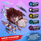 Baki Inspired Scratch Sticker | Waterproof Vinyl for Helmet, Motorcycle, Car, Laptops & Tumblers