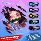 Demon Slayer Anime Inspired Scratch Sticker | Waterproof Vinyl for Helmet, Motorcycle & Tumbler