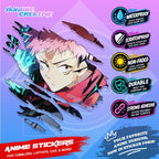 Jujutsu Kaisen Inspired Scratch Sticker | Waterproof Vinyl for Helmet, Motorcycle, Car & Tumbler