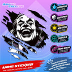 Joker Inspired Scratch Sticker Waterproof Vinyl for Helmet Motorcycle, Car & Tumbler
