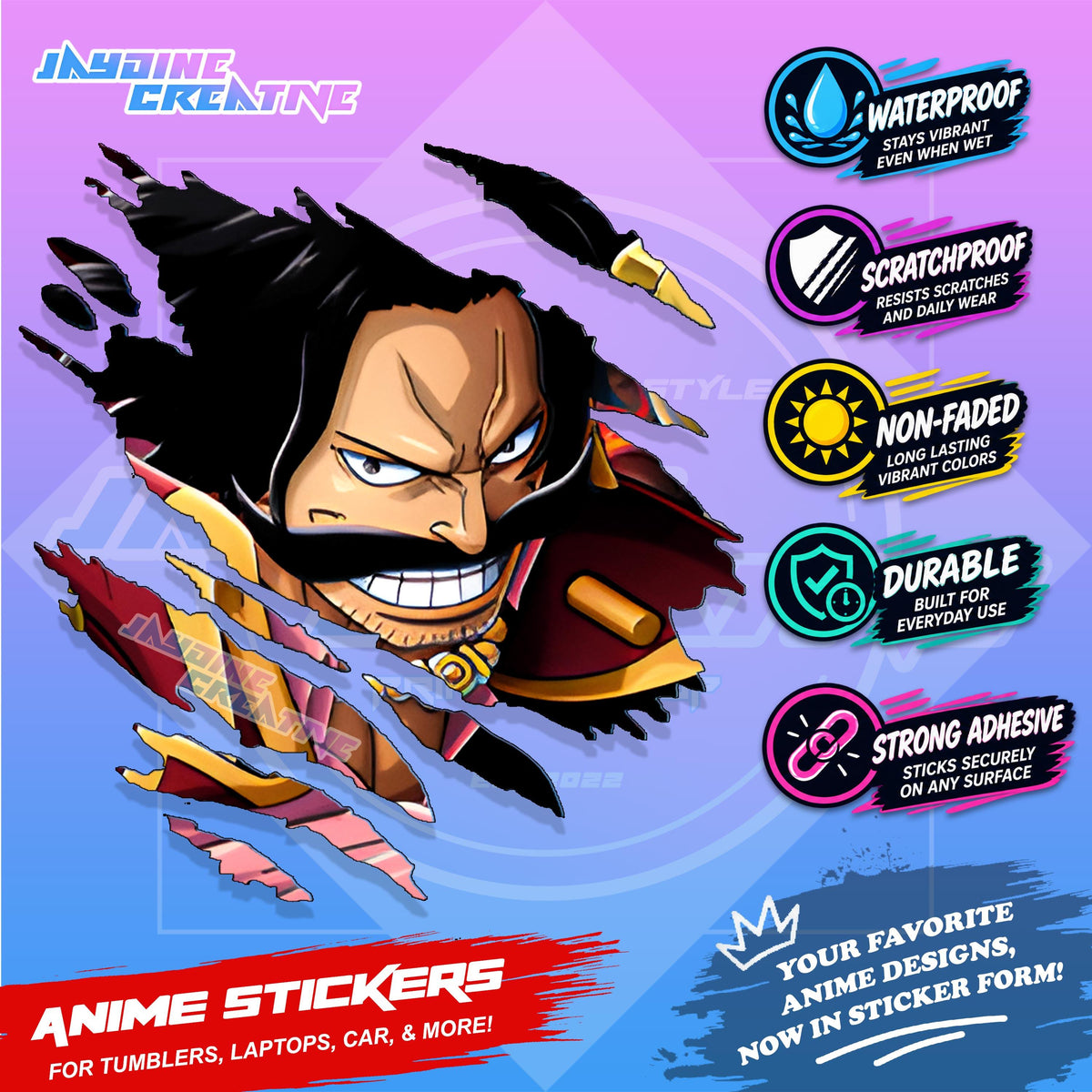 One Piece God Valley Scratch Sticker Waterproof Vinyl for Helmet, Motorcycle, Car, Laptop & Tumbler