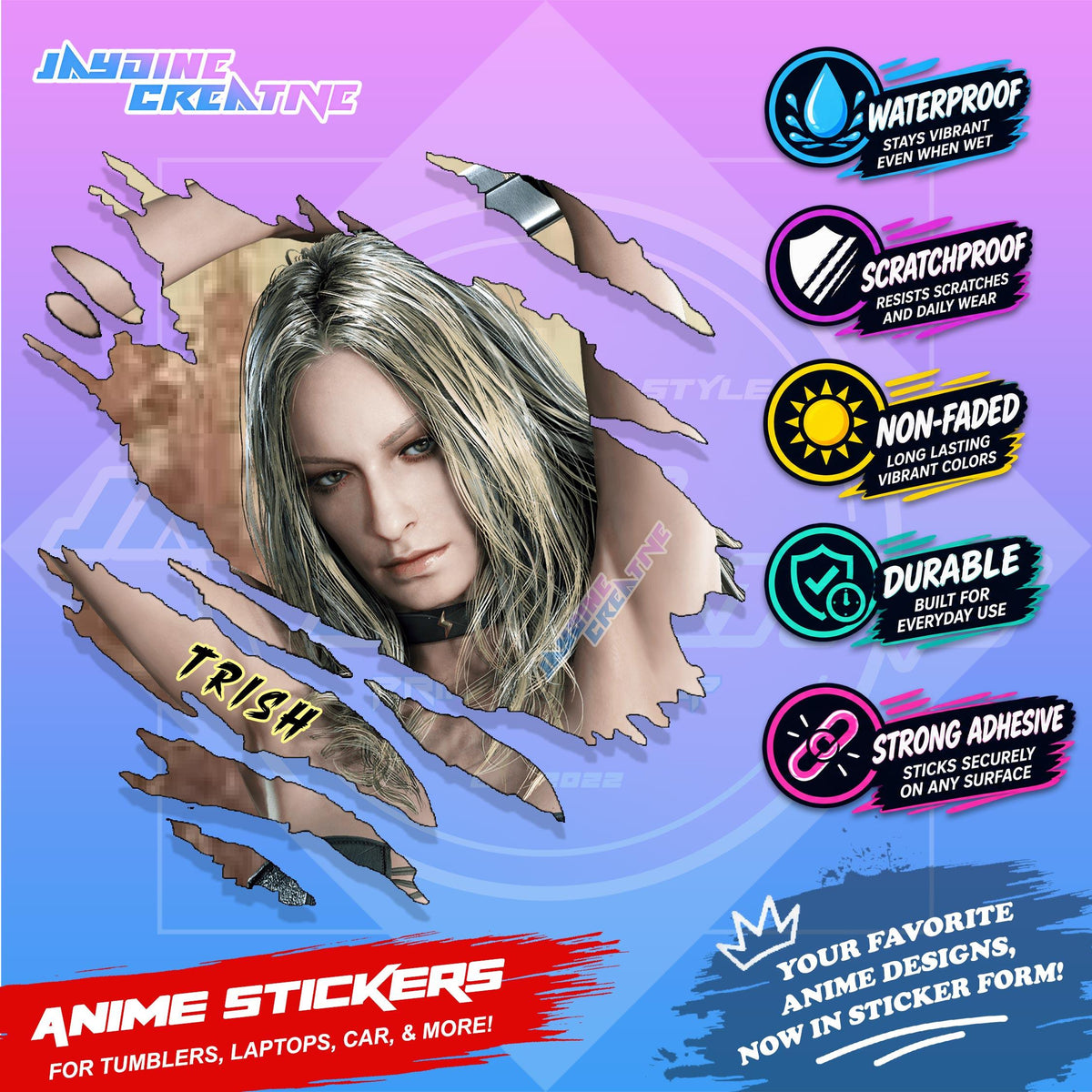 Devil May Cry Inspired Scratch Sticker | Waterproof Vinyl for Helmet, Motorcycle, Laptop & Tumbler