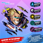 My Hero Academia Anime Inspired Scratch Sticker Waterproof Vinyl for Helmet, Car, Laptop & Tumbler