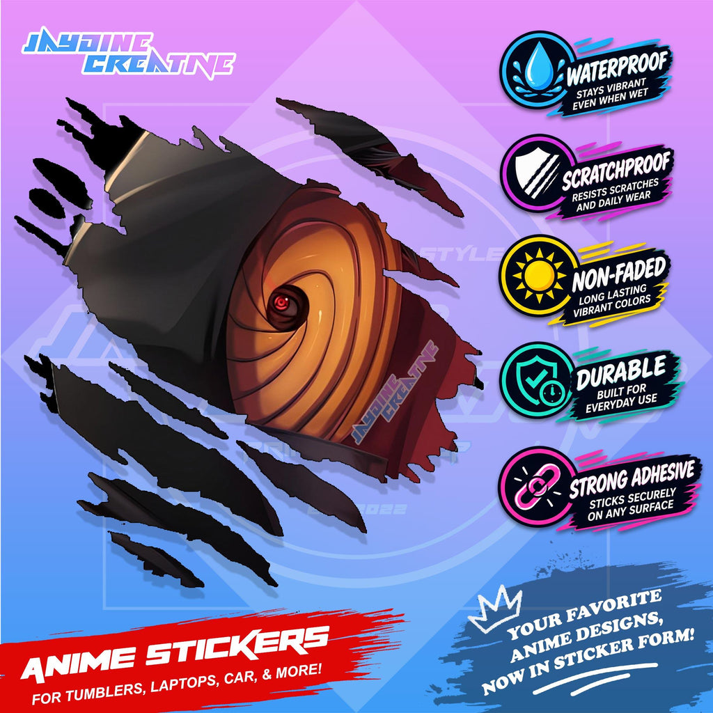 Akatsuki Anime Inspired Scratch Sticker | Waterproof Vinyl for Helmet, Motorcycle, Car & Tumbler