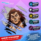Baki Inspired Scratch Sticker | Waterproof Vinyl for Helmet, Motorcycle, Car, Laptops & Tumblers