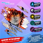Baki Inspired Scratch Sticker | Waterproof Vinyl for Helmet, Motorcycle, Car, Laptops & Tumblers