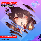 Genshin Impact Inspired Scratch Design Sticker