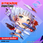 Genshin Impact Inspired Scratch Design Sticker
