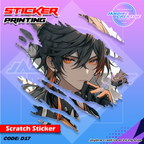 Genshin Impact Inspired Scratch Design Sticker