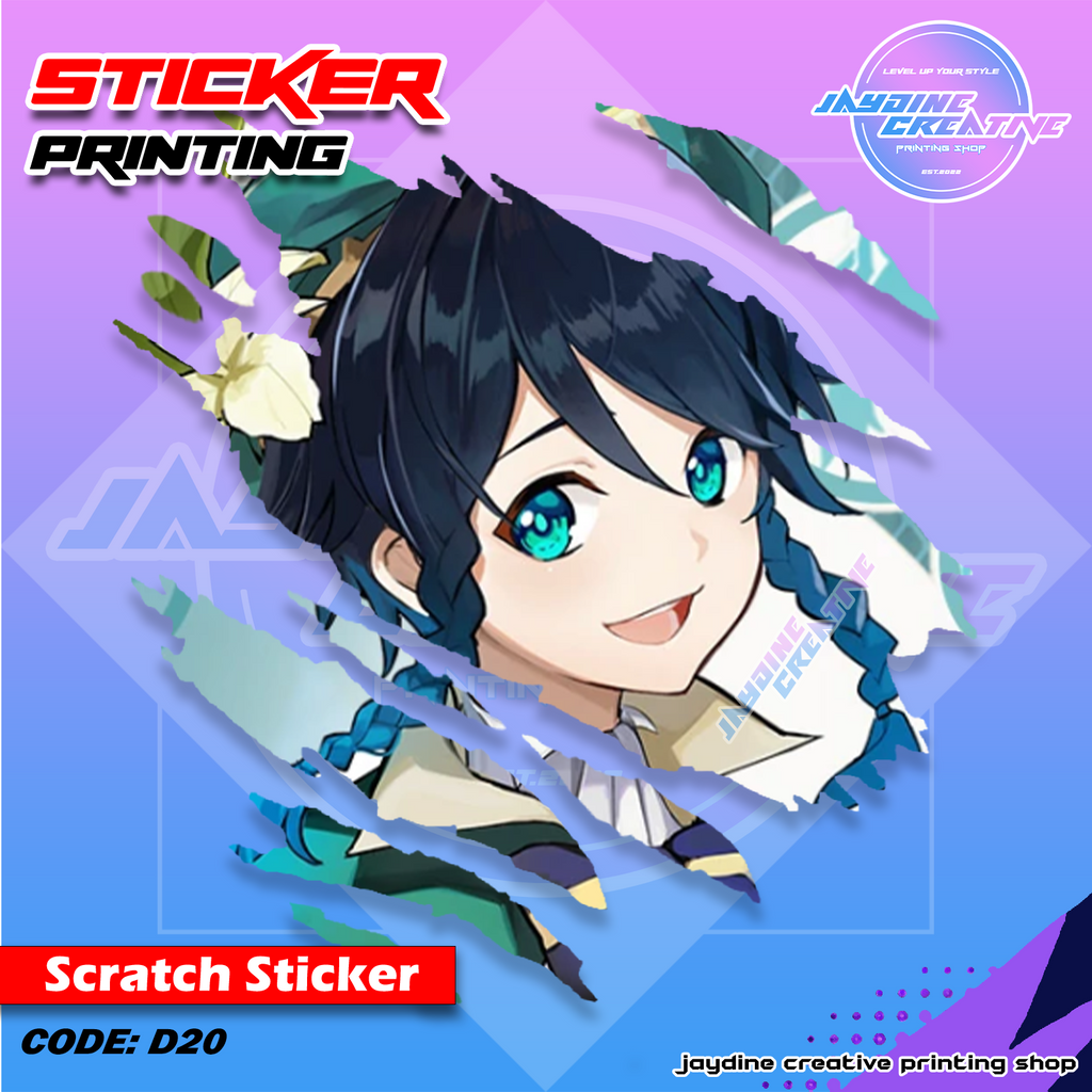 Genshin Impact Inspired Scratch Design Sticker