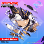 Genshin Impact Inspired Scratch Design Sticker