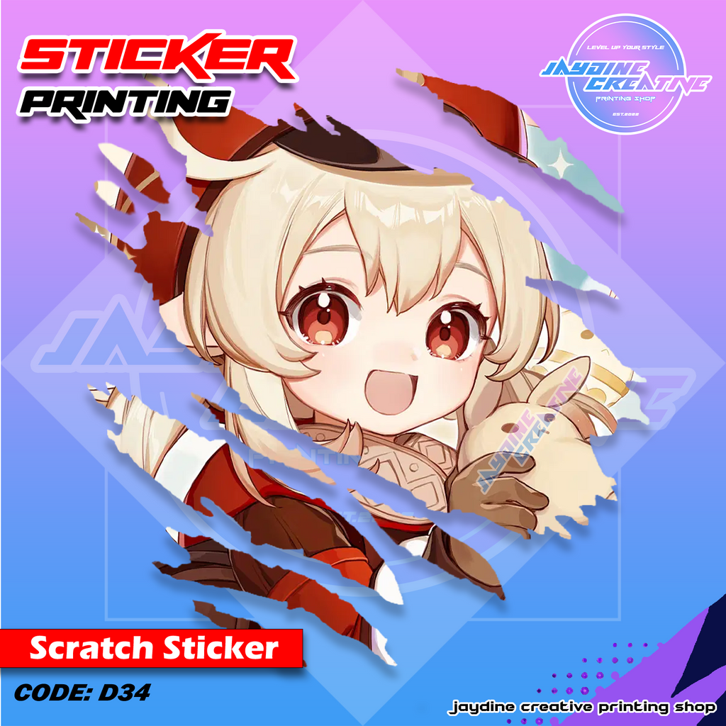 Genshin Impact Inspired Scratch Design Sticker