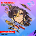 Genshin Impact Inspired Scratch Design Sticker