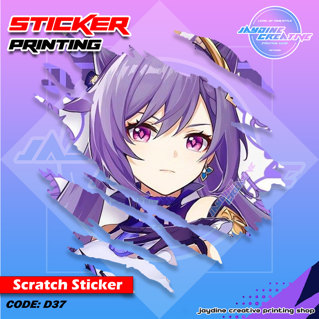 Genshin Impact Inspired Scratch Design Sticker