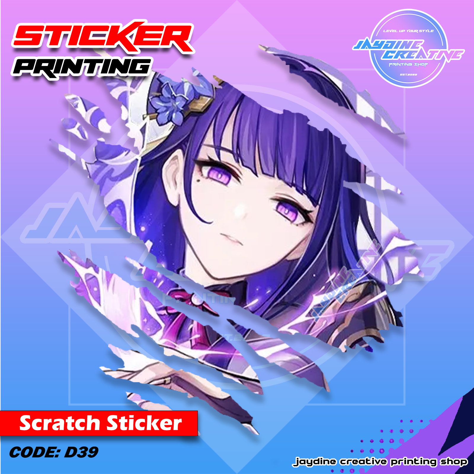 Genshin Impact Inspired Scratch Design Sticker